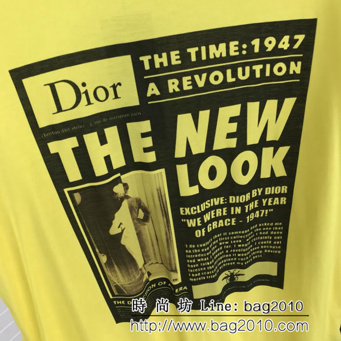 DIOR迪奧  19早春新款 雜誌封面印花短袖 雙股絲光棉 男款短袖 ydi1586